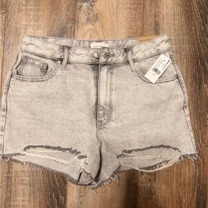 PacSun Light Gray Distressed Jean Shorts